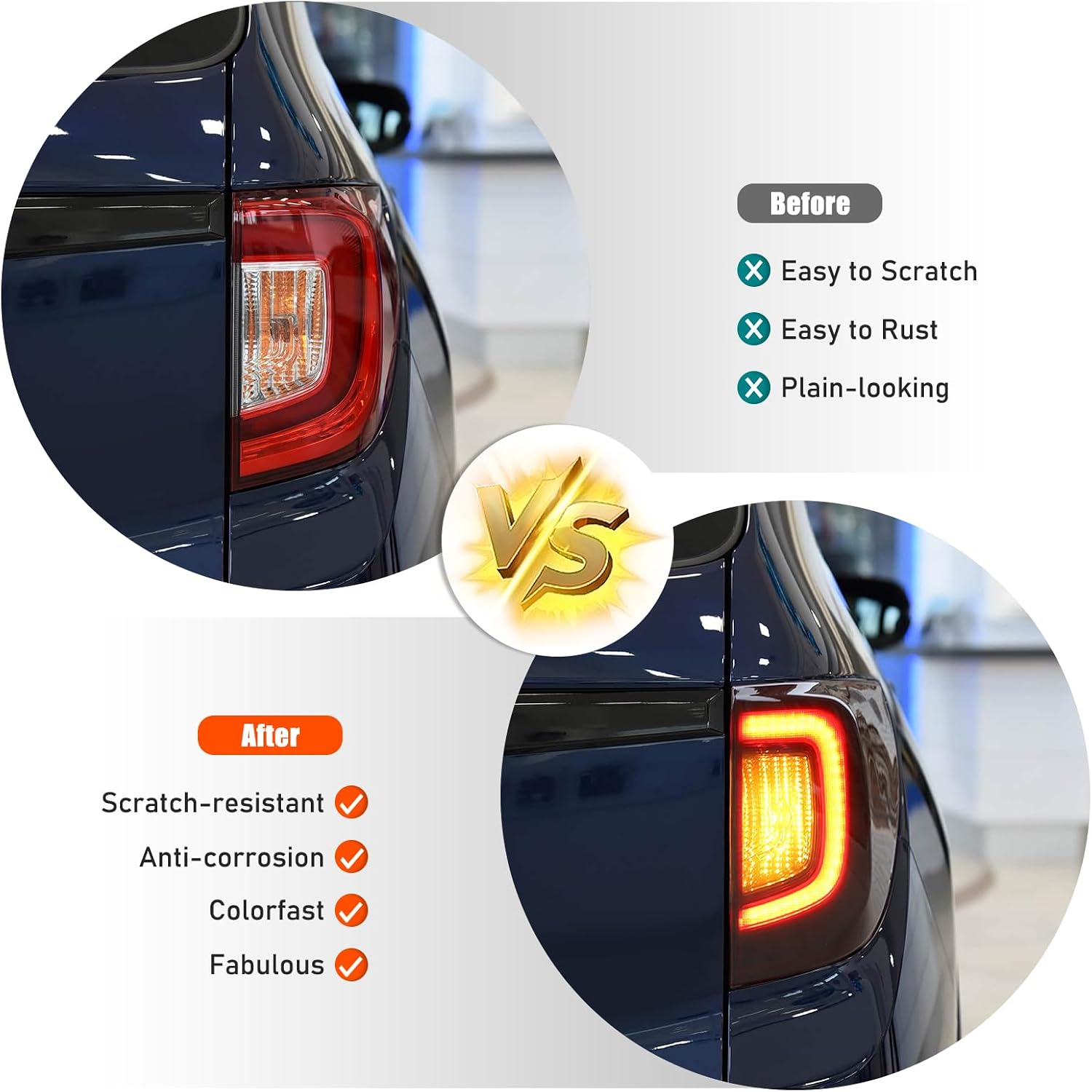 Rear Tail Light Cover Compatible with Honda Passport 2019-2023 Accessories, Blackout Rear Brake Light Guard Bezels, Reverse Tail Lamp Shell Shade Cap, Smoked Taillight Lens Cover Trim, ABS