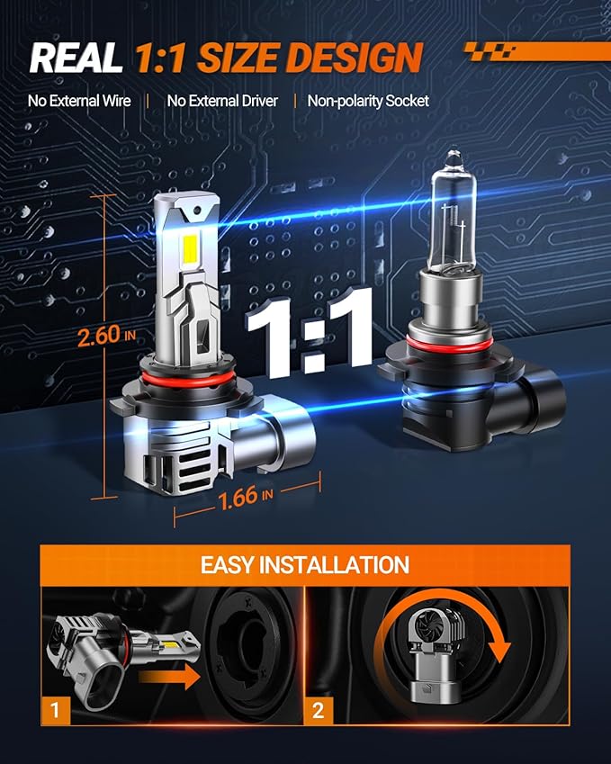 SEALIGHT 9005 9006 Bulb, 60000LM 6500K - Image 3