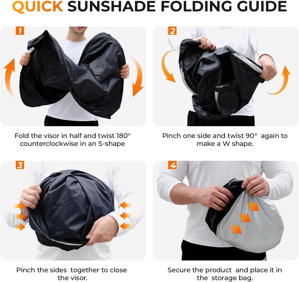 [2026 Upgraded] DooGooCoo Windshield Sun Shade for GMC Sierra 1500 2500 3500 2014-2025 2026 [Cooling Ice-Crystal, 100% Sun Block] Sunshade for Car Windshield for Truck Sierra, Custom for Sierra Front.