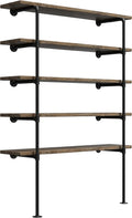 (77"tall,14"deep,2pcs) industrial retro wall mount iron pipe shelf,diy, main product view