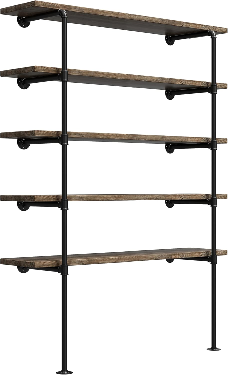(77"tall,14"deep,2pcs) industrial retro wall mount iron pipe shelf,diy, main product view