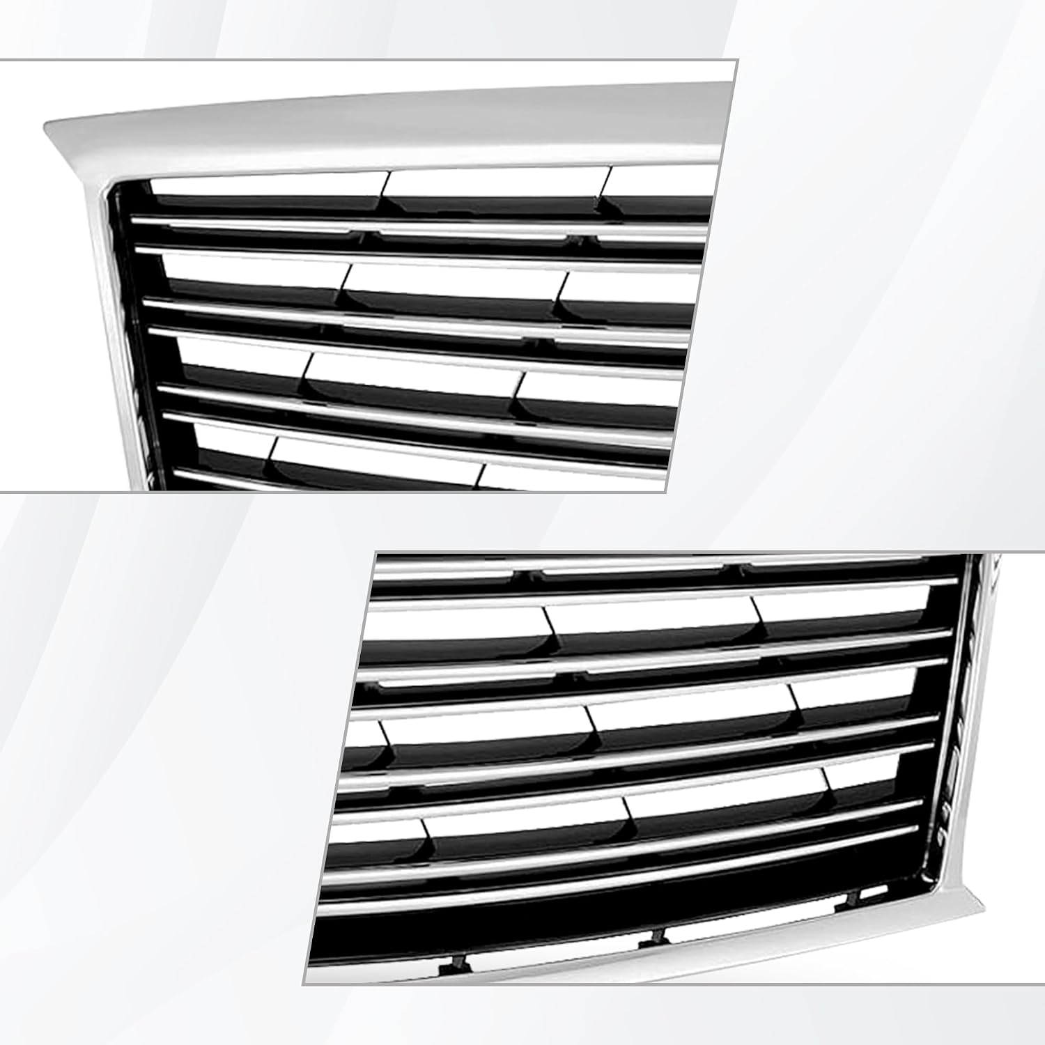 Front Bumper Upper Grille Grill Black And Chrome For 2011 2012 2013 2014 Infiniti M37 M56 Q70 Non Sport