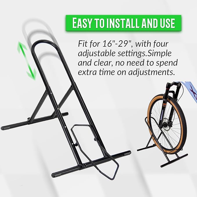 Folding Bike Floor Stand Rack, Portable Storage Bicycle Parking Rack - Image 4