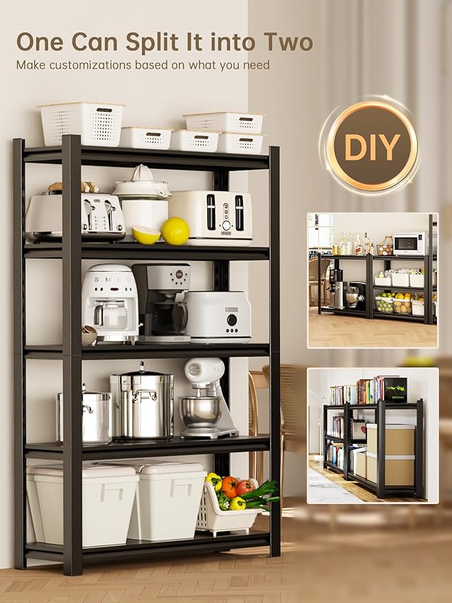 JHYKHG 72" H Storage Shelves, 5-Tier Heavy Duty Garage Shelving, Adjustable - Image 4