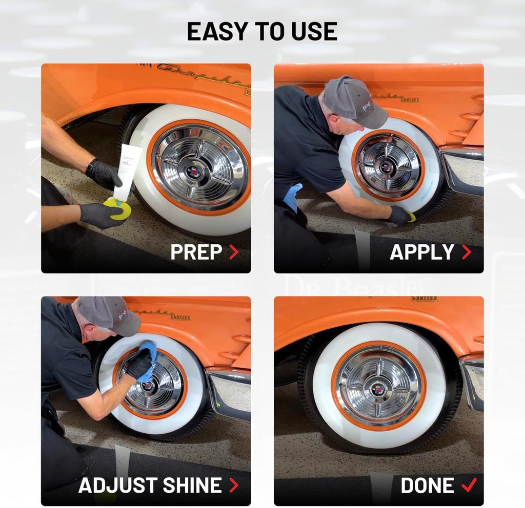 Dr. Beasley's Tire Conditioner 8 fl oz - Keeps Tires Looking New, Prevents Fading & Cracking, Resists UV, Restores Moisture & Color, Control Level of Shine, Easy to Apply