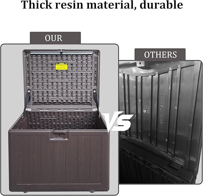Premium Pro Edition 35 Gallon Lockable Resin Deck Box, Waterproof & - Image 7