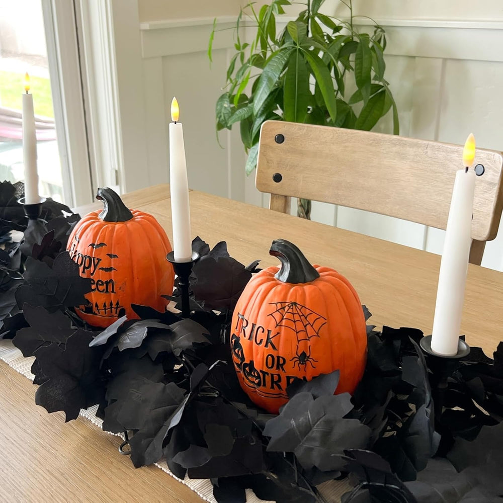 CQURE 7 Pack Black Fall Leaf Garland, Total 41.3Ft Halloween Garland Hanging ...