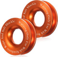 2 Pcs Winch Snatch Recovery Ring Block Pulley 66, 000 Lbs Compatible for SUV UTV ATV Off-Road Vehicle and Truck Pulley Towing Ring for Synthetic Rope and Soft Shackle (Orange)