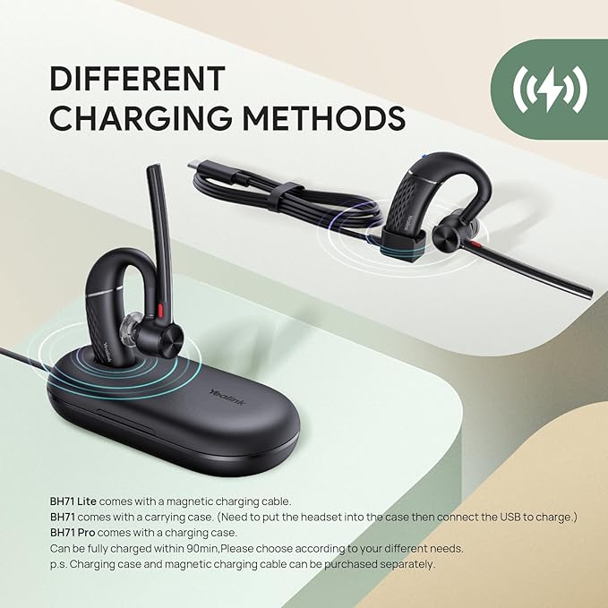 Yealink BH71 Lite Bluetooth Headset, Wireless Earpiece - Image 8