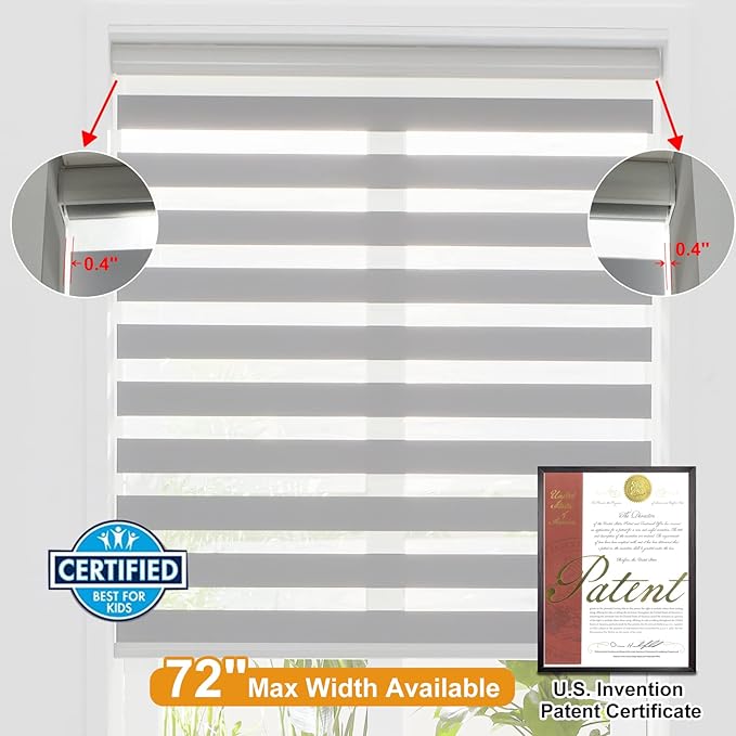 Persilux Cordless Zebra Blinds for Windows Free-Stop Roller Window Shades Dual - Image 4