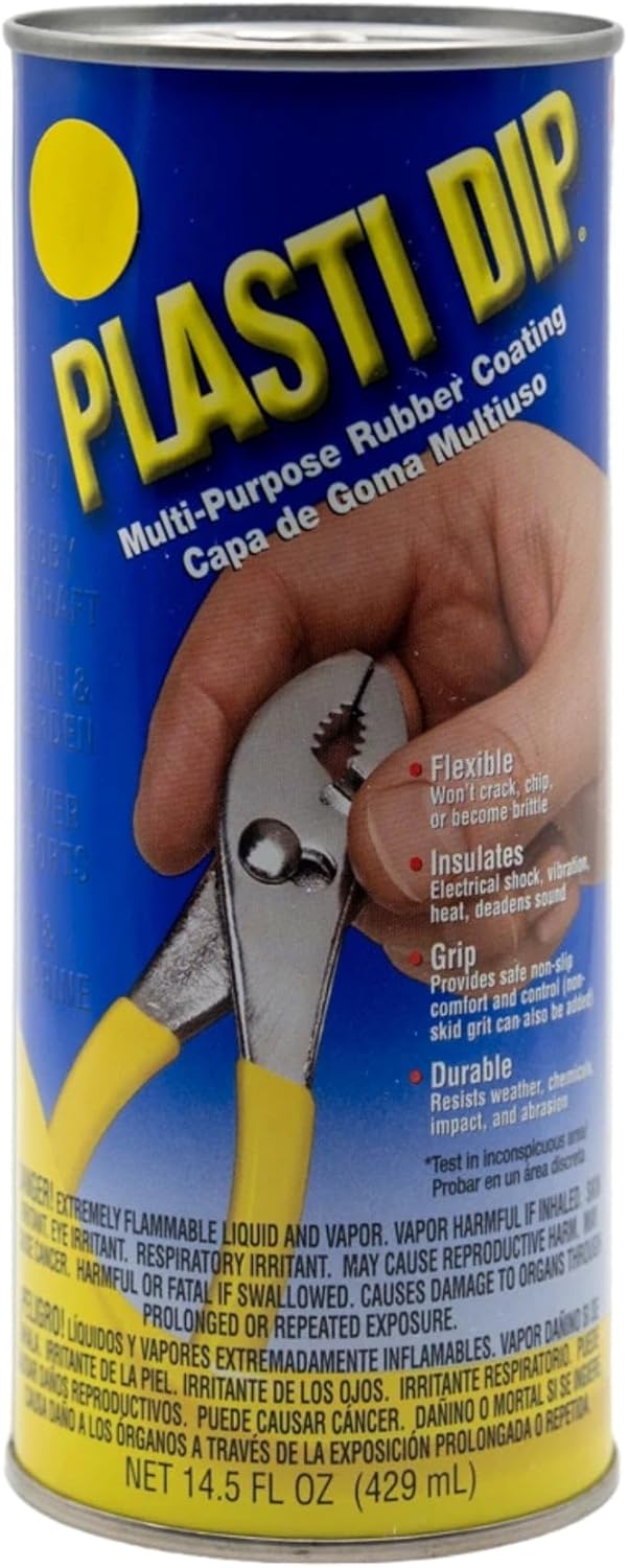 Plasti Dip Original Dip Can, Yellow, 14.5 fl oz, Multi-Purpose Rubber Coating, Peelable Flexible Non-Slip Grip Coating for Tool Handles, Hardware, Home, Garden, Crafts & DIY Projects