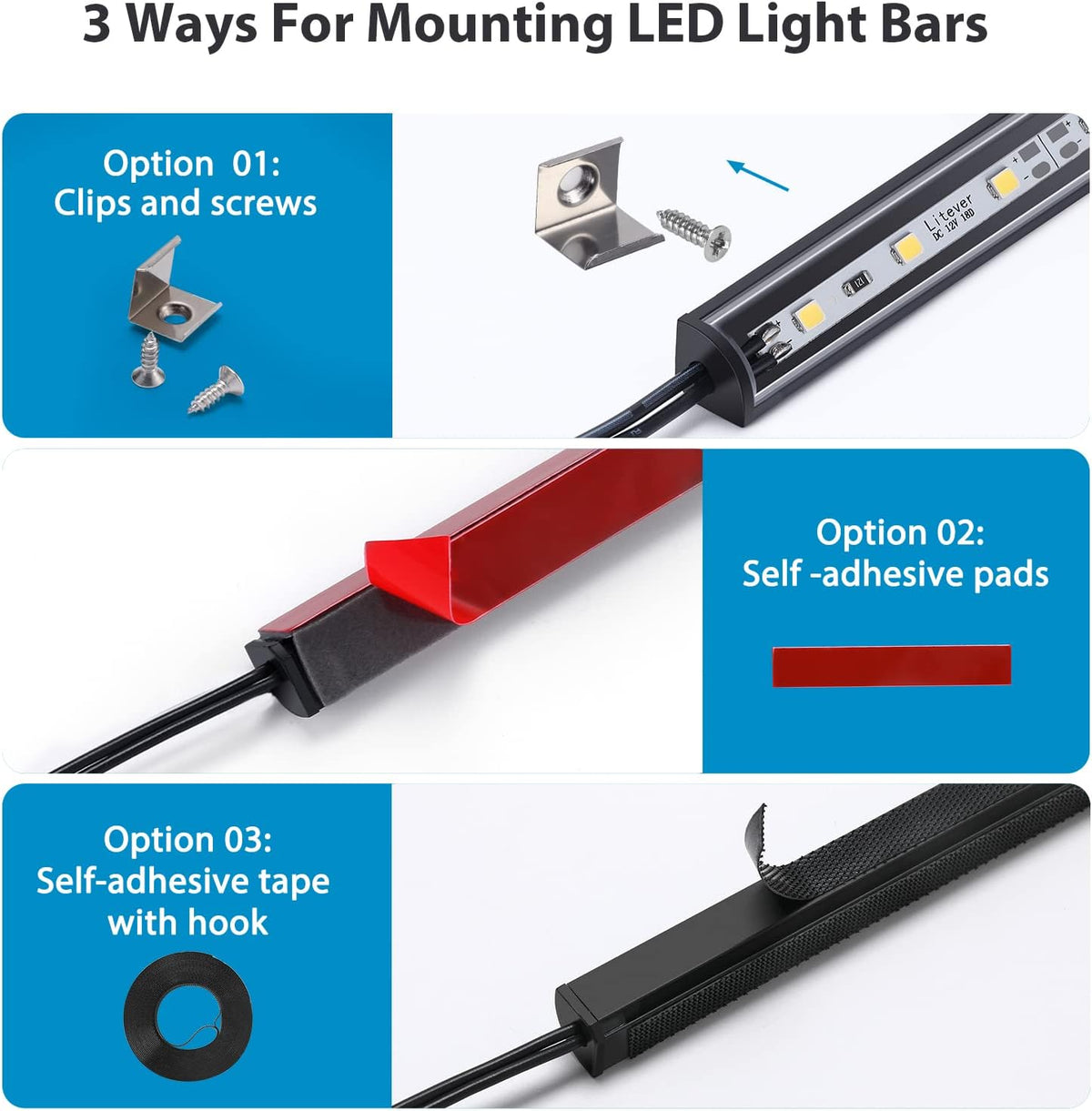 litever led safe lighting kit plug in. door showing dimensions