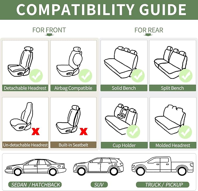 Car Seat Covers, 5 Seats Automotive Seat Covers, Breathable Car Seat Protector - Image 8