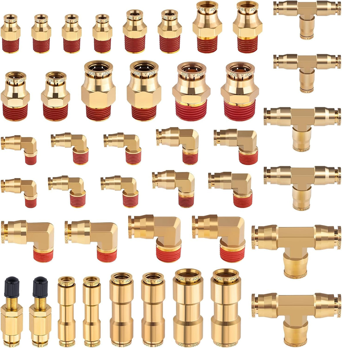 cheemuii 43 pcs brass dot air line fittings, main product view