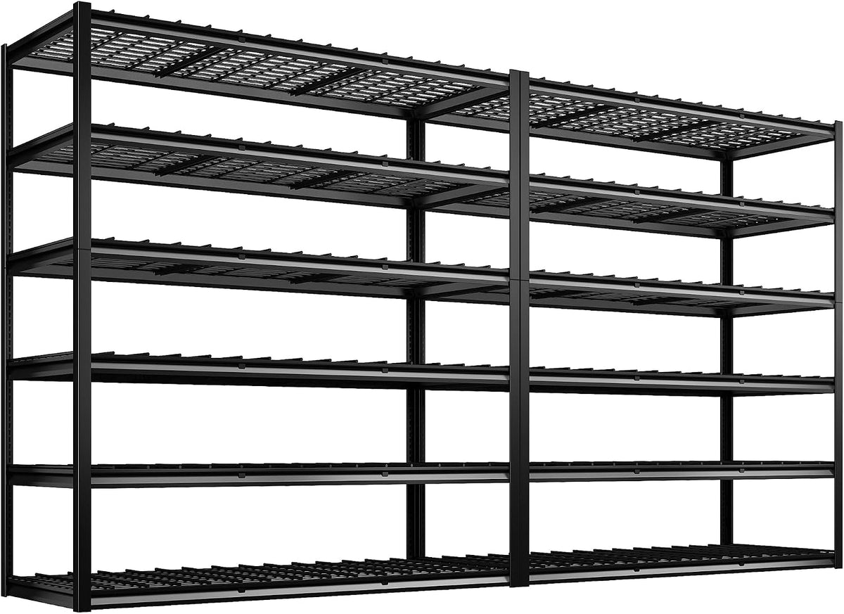 REIBII 60" W Garage Shelving, 2900LBS Storage Shelves, 6 Tier Heavy Duty