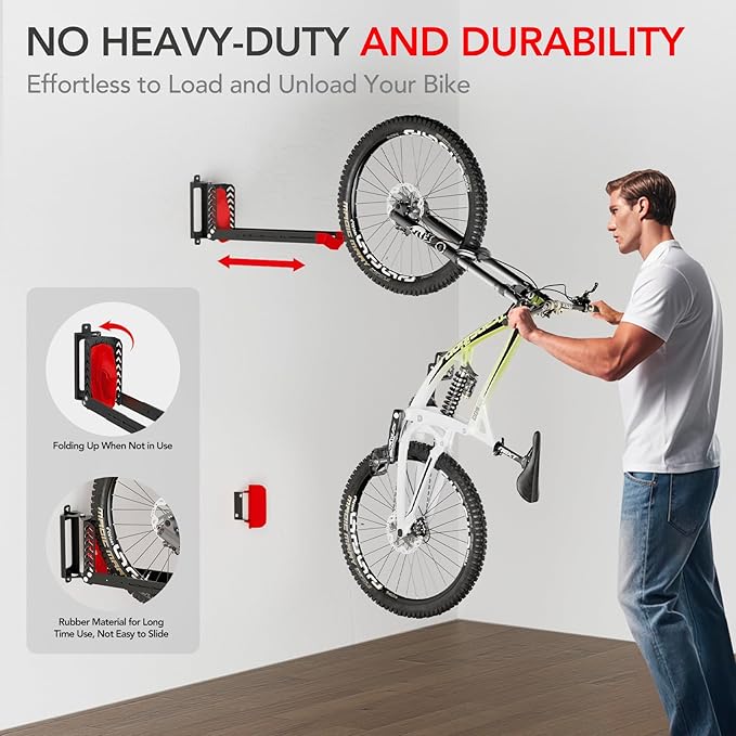 3-Pack Swivel Bike Rack Wall Mount, Bike Hangers - Image 3