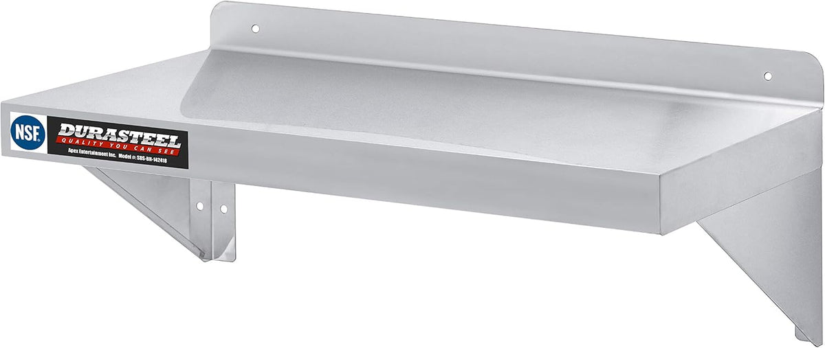 DuraSteel Stainless Steel Wall Mount Shelf 24" Wide x 14" Deep Commercial Grade