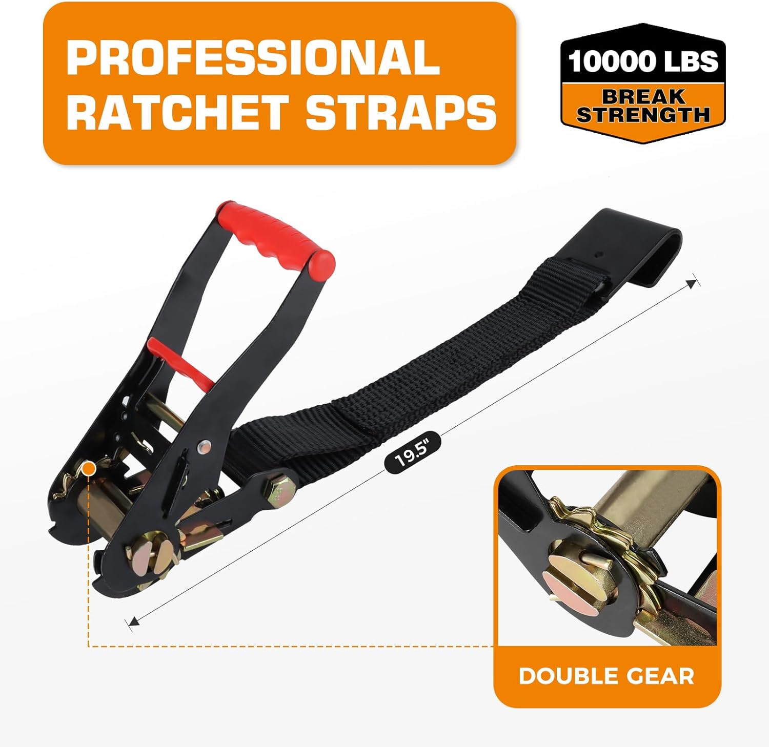 Car Tie Down Straps for Trailers （4 Pack）– Heavy Duty 2" x 120" Trailer Tire Straps with 3333 lbs Safe Working Load, Over The Wheel Strap for Car Hauler, Truck, UTV, and Utility Trailers