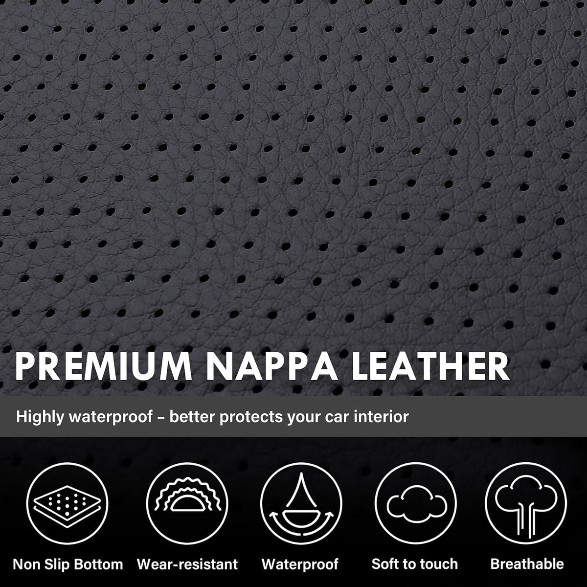 coverado chevy silverado seat covers, faux leather seat, front angle view