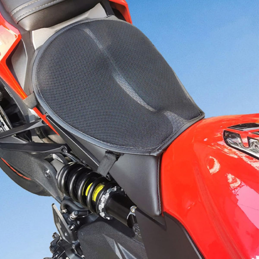 Breathable Motorcycle Seat Cushion Pad with Shock Absorption, Universal Four-Season Motorbike Seat Cover for Electric and Standard Motorcycles