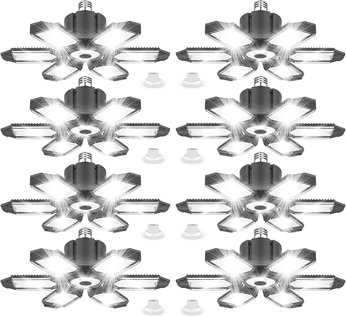 8 Pack 220W Garage Light Ceiling Led Deformable LED Shop Lights by Eqquorva