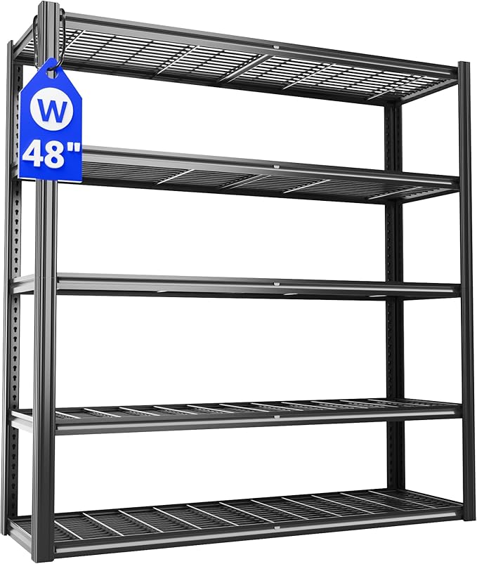 48" W Metal Garage Shelving 5 Tier Storage Shelves Heavy Duty 3030LBS by VDEVY