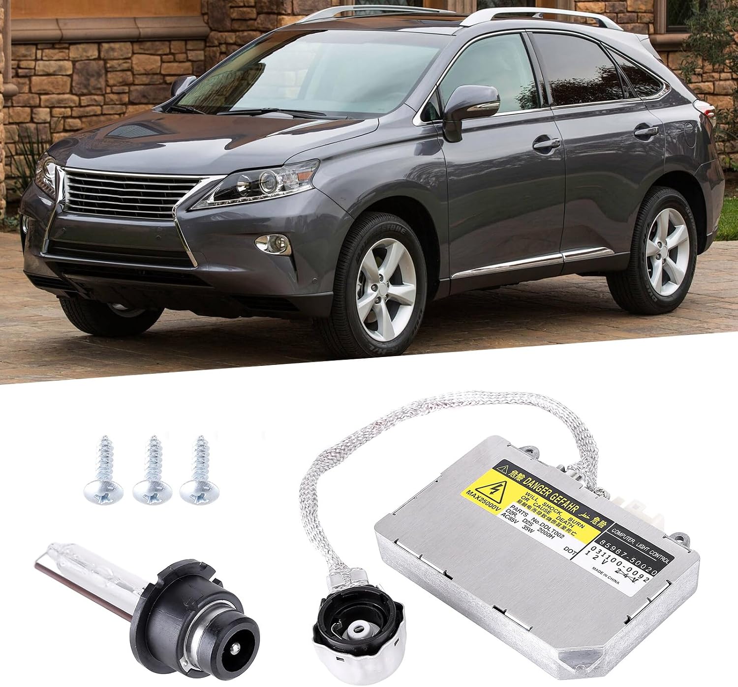 Xenon HID Headlight Ballast Control Unit with Igniter & D2S Bulb Compatible for Lexus RX350 2007 2008 2009 Replaces 85967-50020 85967-51020 Headlight Ballast Module