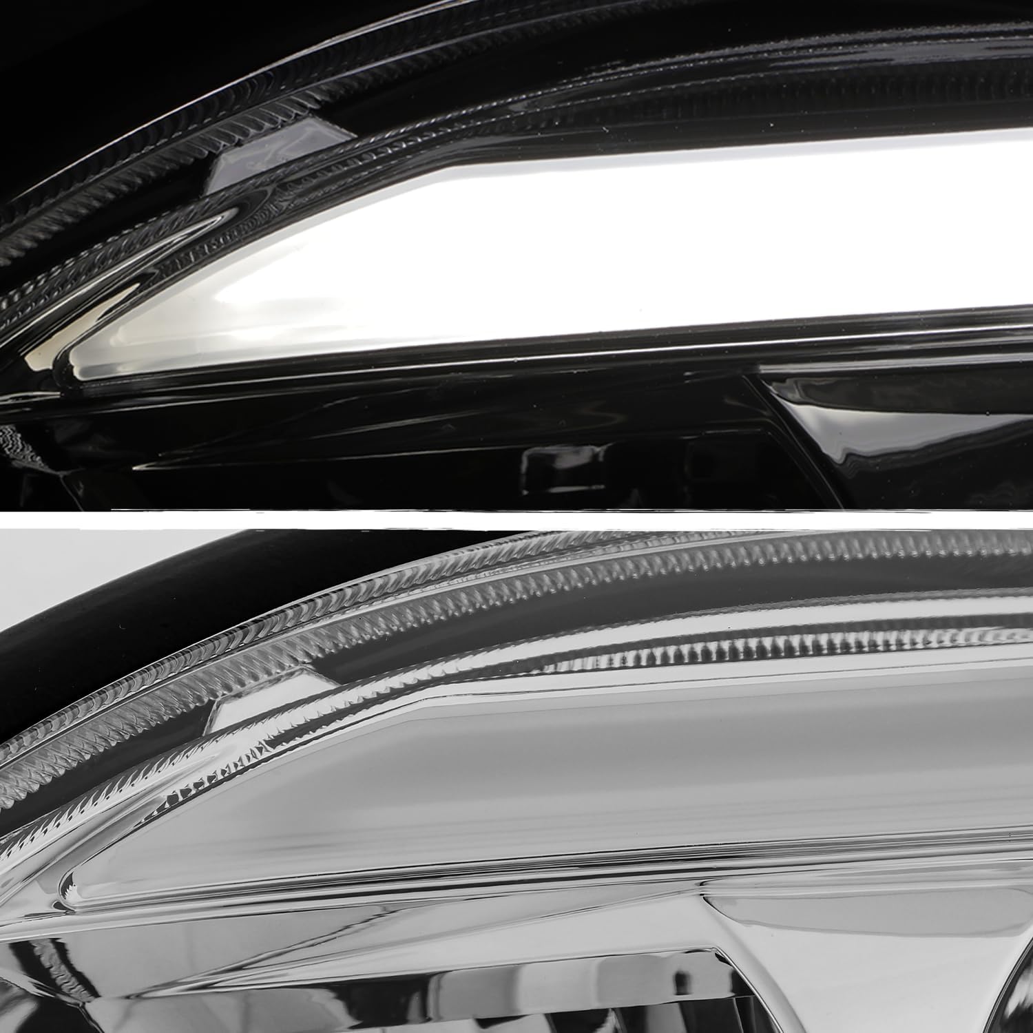 AKKON - Fits 2005-2007 Scion tC Chrome Headlights Pair Driver+Passenger w/LED DRL Running Tube Bar Replacement