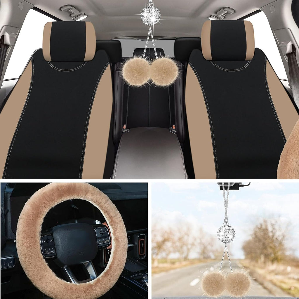car seat cover full set for women fluffy, side view