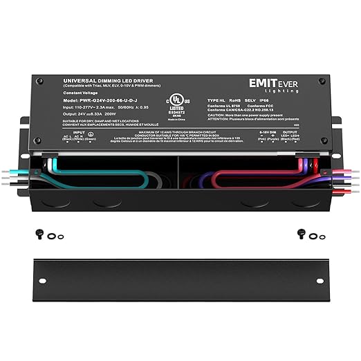 EMITEVER Dimmable Led Driver, 200W AC 110V-277V to DC 24V Transformer, 5-in-1 - Image 2