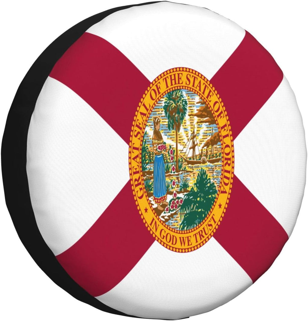 Flag of Florida Spare Tire Cover Trailer Tire Covers for Truck SUV Camper Vehicle Wheel Cover Waterproof Sun Dust Protection