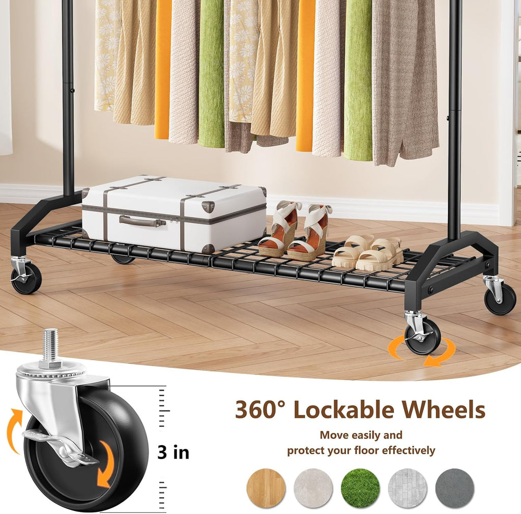 wiracks heavy duty clothes rack for hanging clothes on a desk or shelf