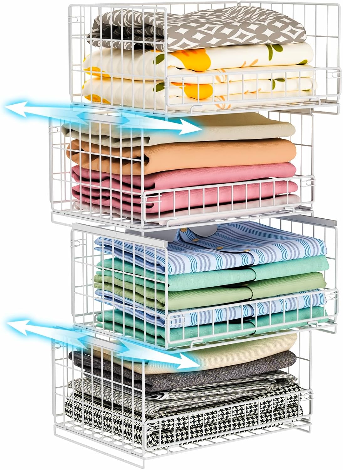 hongtamoya 4-tier sliding closet organizers and storage shelves, main product view