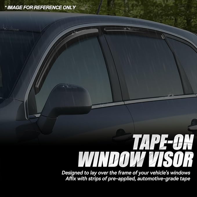Auto Dynasty 4Pcs Carbon Fiber Pattern Window Visors Compatible - Image 3
