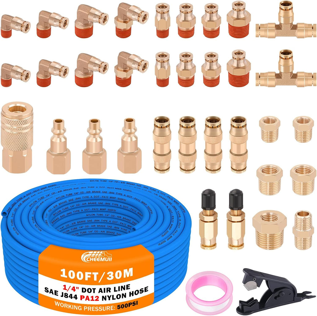 cheemuii 37pcs 1/4 brass dot air line fittings, main product view