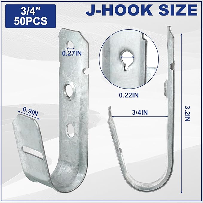 Gisafai Cable Support J Hook, Cable Hooks - Image 2