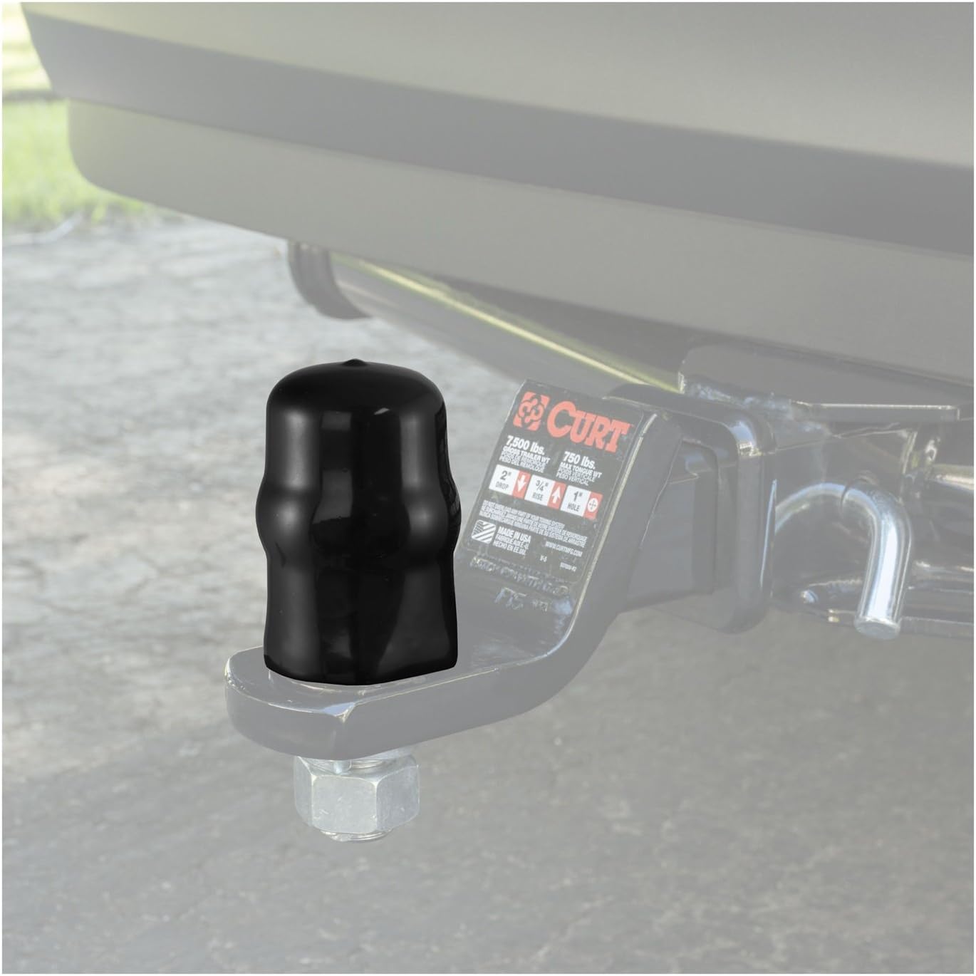 CURT 21810 Black Rubber Trailer Hitch Ball Cover, 2-5/16-Inch Diameter