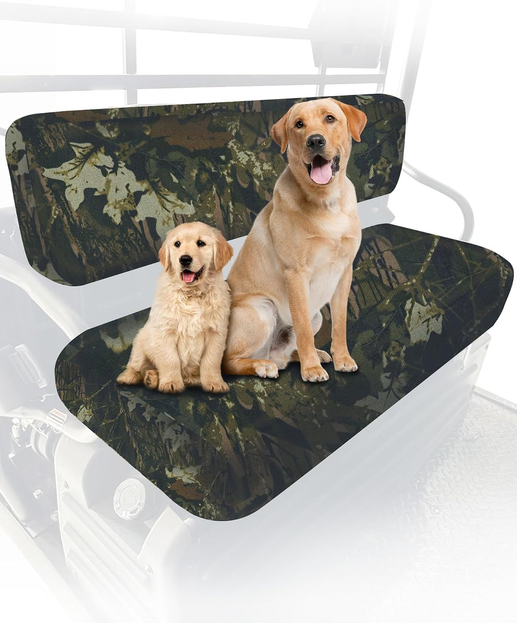 ZIDIYORUO Mule Bench Seat Cover Compatible with Kawasaki Mule 3000 3010 3020 4000 4010 (2001-2023 2025), Fabric Waterproof Anti-Scratch UTV Seat Cover Set for Mule Seat Accessories Parts（Camo）