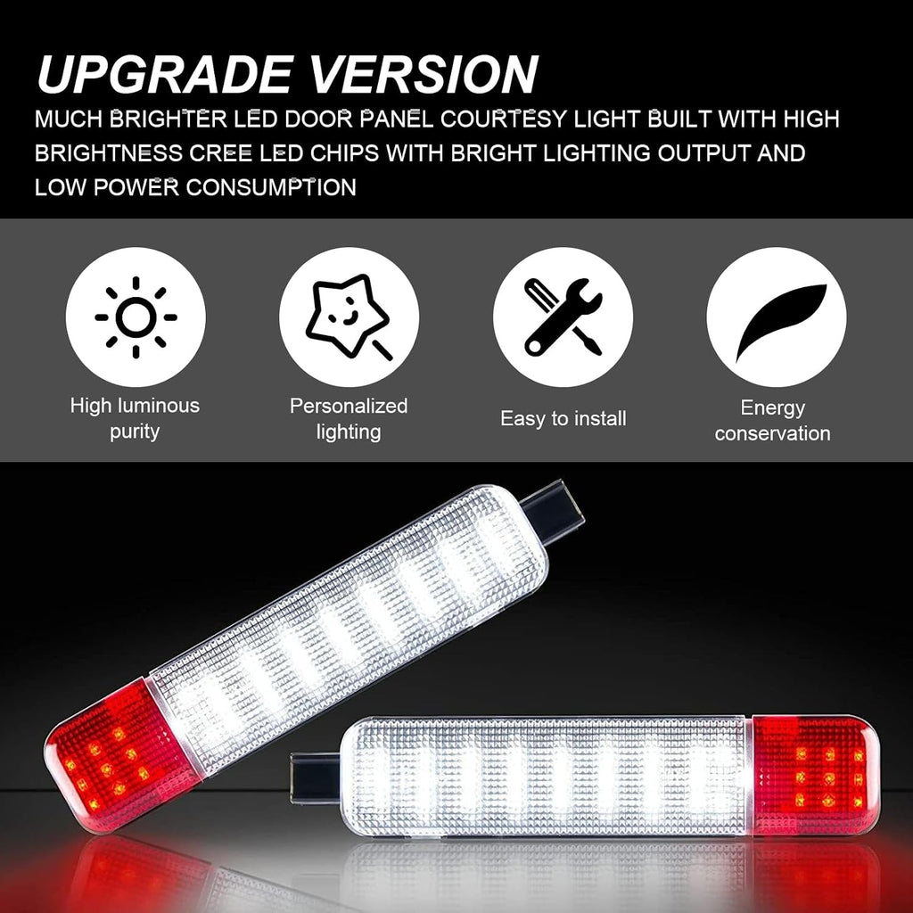 Pack-2 Car Interior Door LED Light, Super Bright Vehicle Door Panel Courtesy Light, Compatible with Chevrolet, Taher, Silverado, Saaban, GMC, Cadillac, Hummer (White Light)