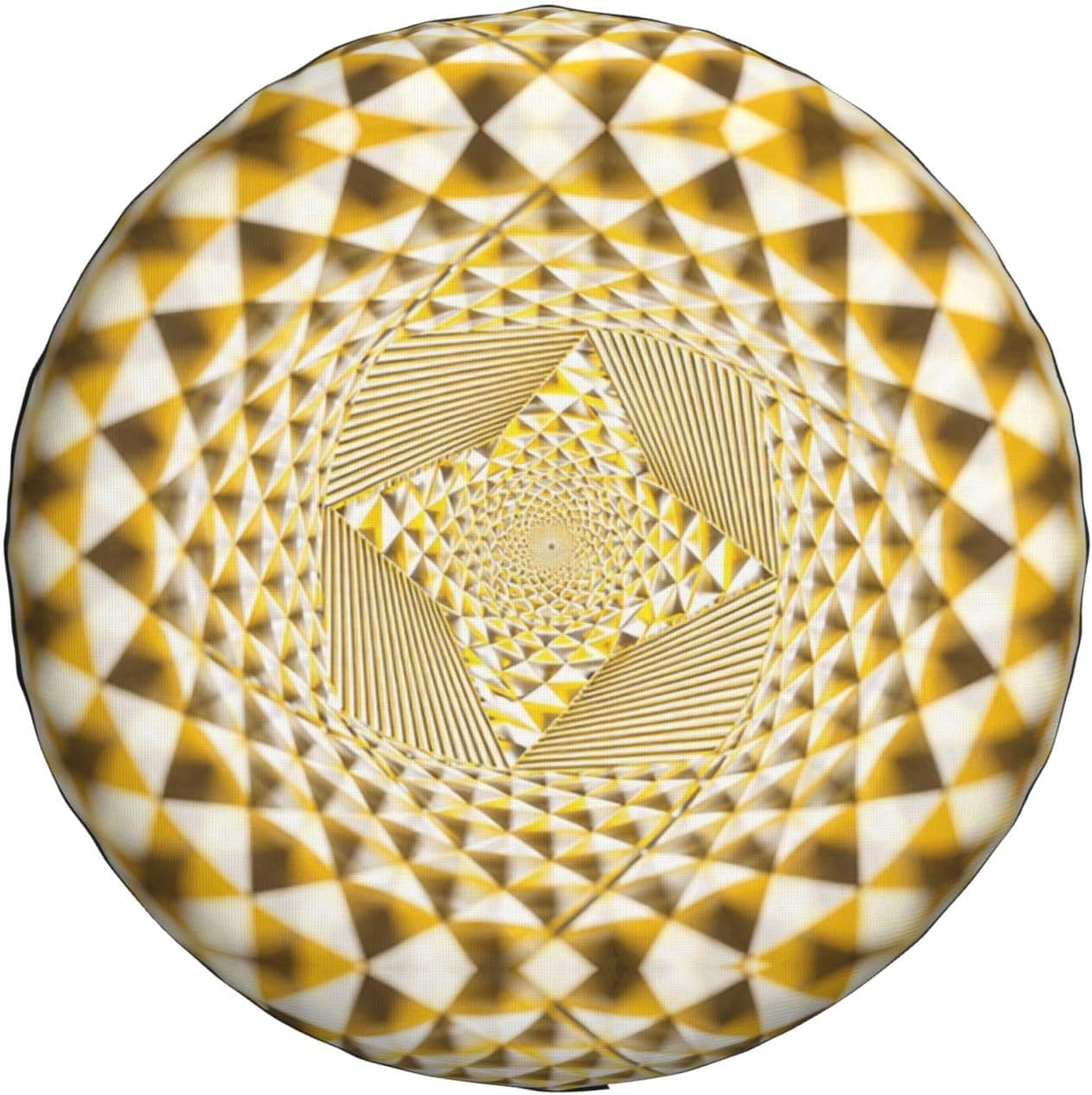 3D Optical Dizziness Yellow Grid Print Universal Spare Tire Cover for Jeep | Wheel Protector Fits Rv, Trailer, Jeep, Shield Tires From Sun, Dirt And Rain For Outdoor Storage