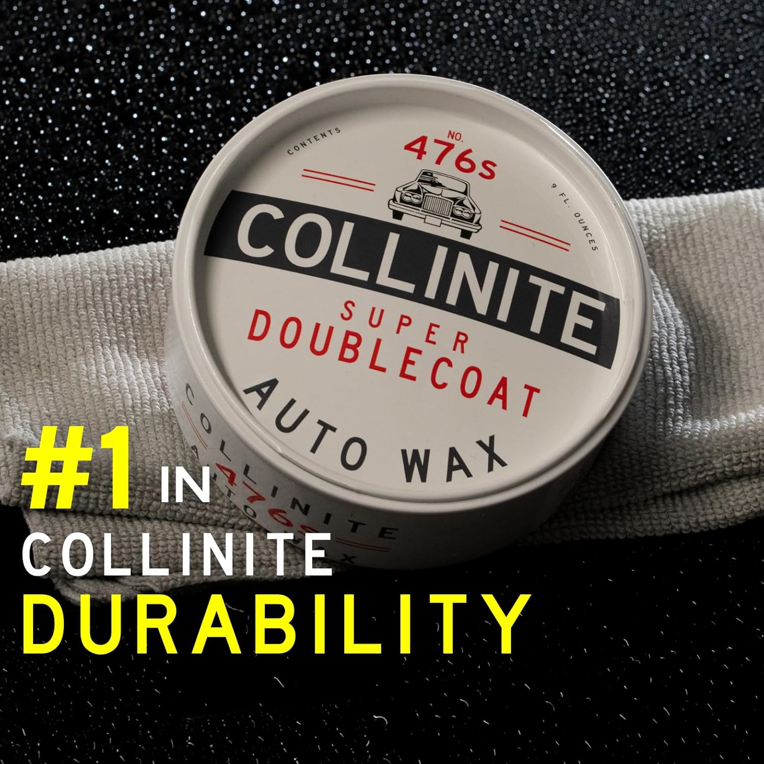 Collinite 476 Super Doublecoat Paste Wax - High Gloss Shine + Ultra Durable Hydrophobic Beading & Long-Lasting Paint Protection for Cars, Trucks, and Motorcycles (9 fl oz) 3 Pack