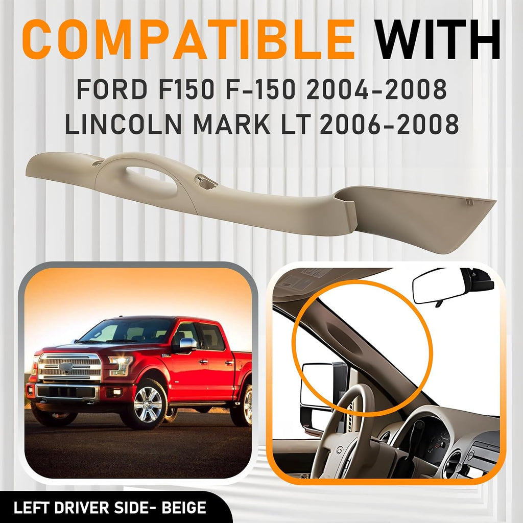A Pillar Interior Trim Handle Left Driver Side Compatible with Ford F150 F-150 2004-2008 Lincoln Mark LT 2006-2008 A Pillar Grab Handle Assist Panel 4L3Z-1503599-AAC (Left Driver Side Beige)