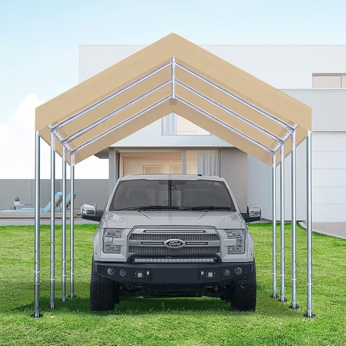 Rutile 12'x20' Carport Canopy ONLY Tent Garage Replacement Top Tarp Car Shelter - Image 8