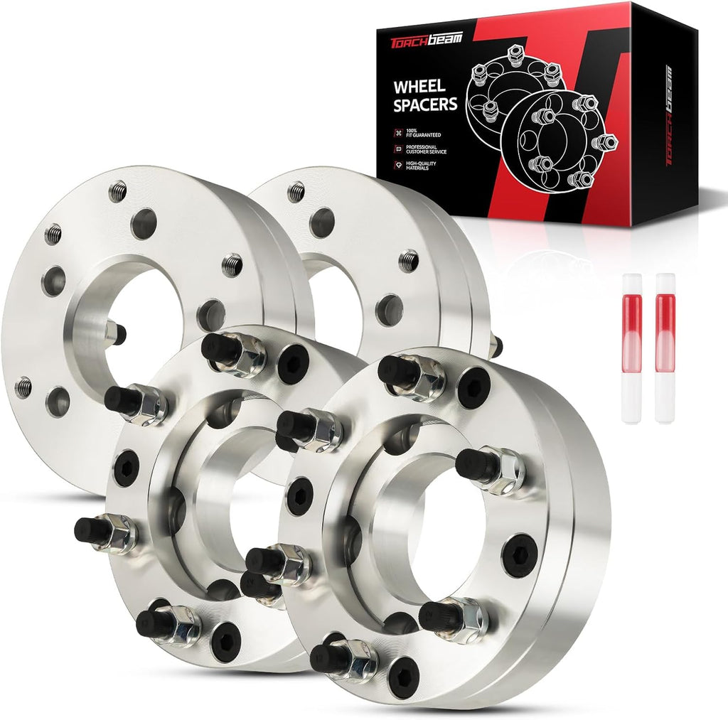 Torchbeam 5x4.5 to 6x5.5 Wheel Adapters 2 inch,M12x1.5 Thread Pitch, 74mm Hub Bore - for CR-V, Camry, Accord, Civic, RAV4, Highlander, Tacoma, Sienna, Escape, MDX, HR-V,Change Bolt Partern, 4pcs
