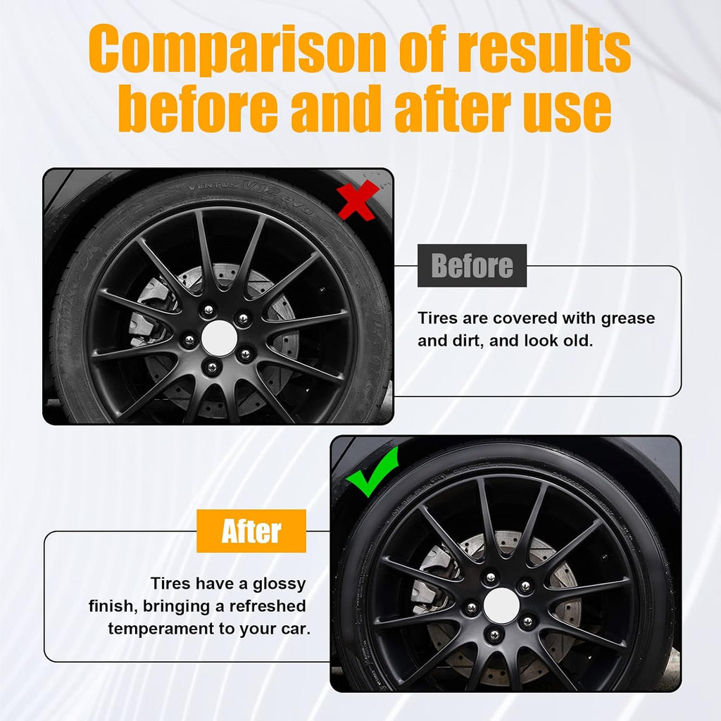 2 PCS Tire Shine Applicator, Reusable Foam Car Dressing Pads With Ergonomic Design, Durable Automotive Detailing Sponge Tool for Applying Shine (Black, Large)