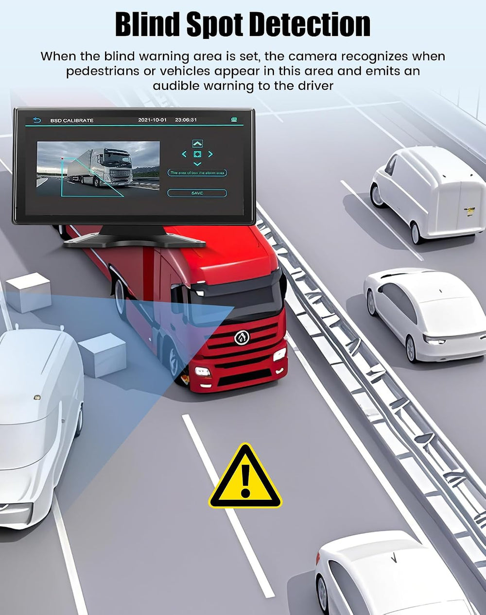 Wired Backup Camera System for Truck/RV, 10.36" HD Touch Screen Monitor