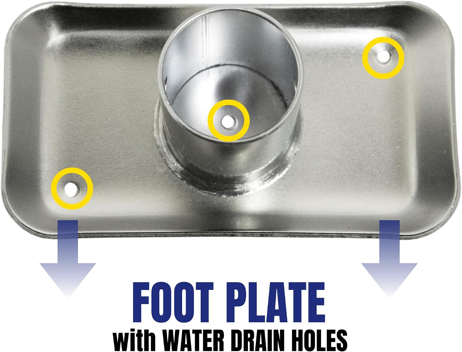 Jeremywell Trailer Jack Detachable Foot Plate 5000 lbs Capacity with Pin Base for A-Frame Boat RV Camper 7-1/2”” Tube Length