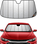 Pigenius Windshield Sunshade for Chevy Malibu 2016-2025 (9th Gen), Metallic Silver Finish