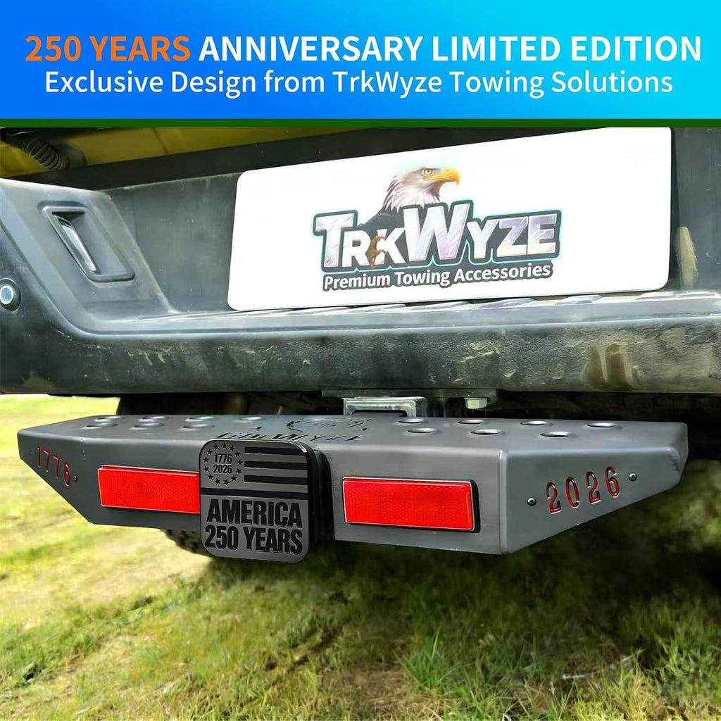 1776-2026 Edition 3-in-1 Hitch Step, Anti-Slip, X-Large Stepping Surface for Secure Footing, 7500 lb Tow Capacity, Rust-Resistant Dual-Layer Finish, 600 lb Weight Bearing, Bonus Hitch Cover Included