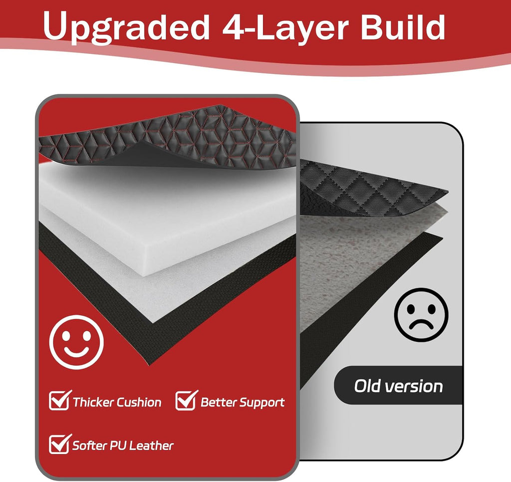 Upgraded Rolling Creeper Mat for Mechanics, 60 x 28 in Padded Automotive Work Mat for Cars, SUVs & Pickup Trucks, Red